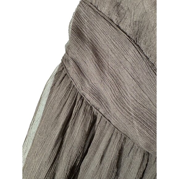 J. Crew Size 4 Brown 100% Silk Tube Top Fairy Y2K Style Flowy Dress - Picture 4 of 7